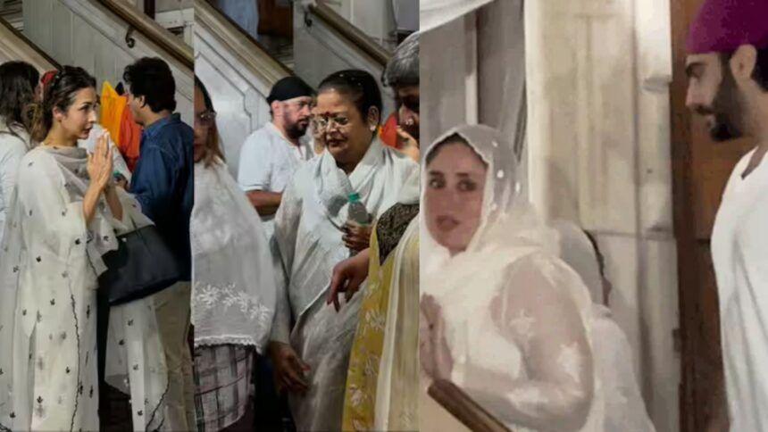 Malaika Arora looked upset at her father’s prayer meet, Arjun-Kareena and many other celebs attended to console her