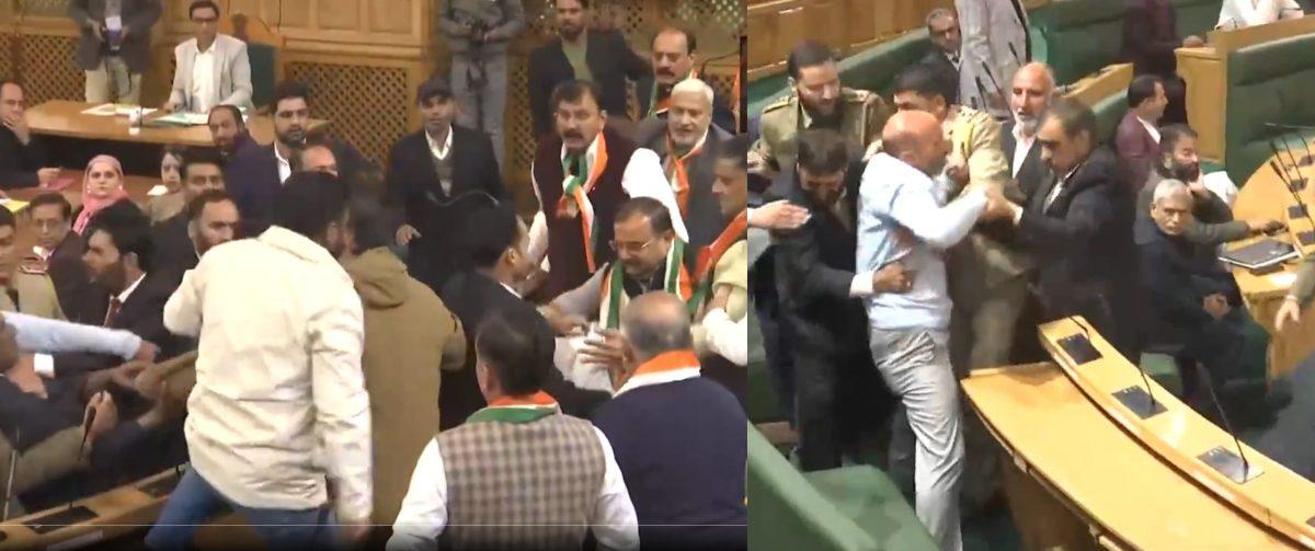 Violence in Jammu and Kashmir Assembly: MLAs from the ruling and opposition parties turned the assembly into a battlefield, you will also be embarrassed after watching the video –