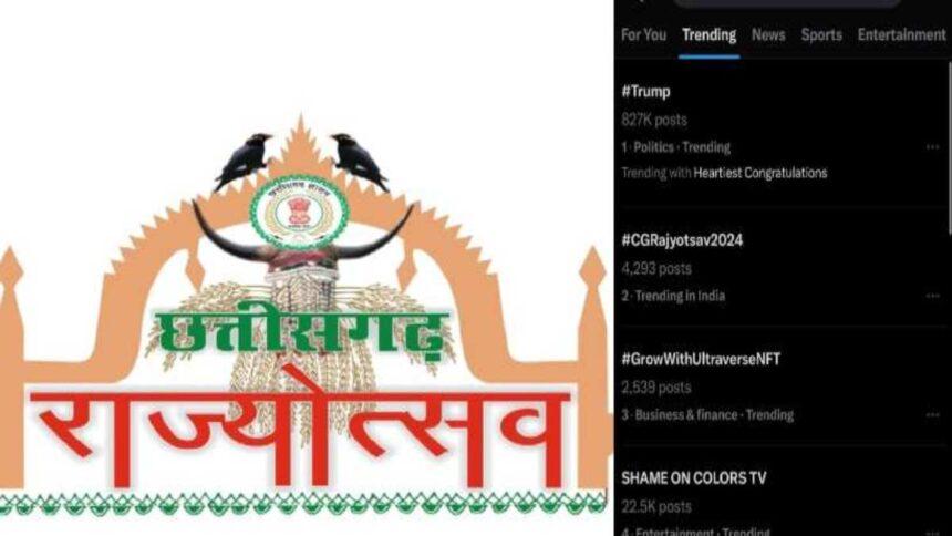 Chhattisgarh Rajyotsav-2024 dominates on  Social Media Platform ‘X’ , trending at number two across the country