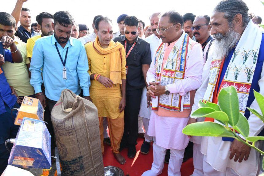 CM Sai inaugurates the state-wide paddy procurement mega festival, farmers sell  their paddy in the presence of the Chief Minister