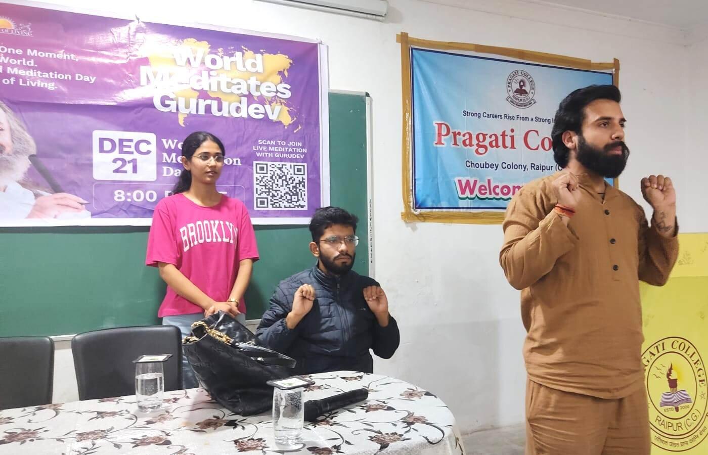 Pragati College Chaubey Colony , Raipur  Celebrates  ‘World  Mediation Day 2024 ‘