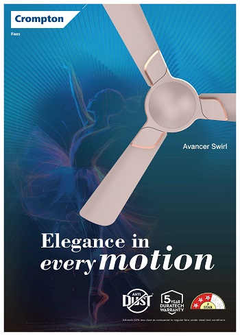 Elevate Your Space with the Crompton’s 3-Star Energy Efficient, Avancer Swirl Ceiling Fan – a Perfect Combination of Aesthetics and Technology