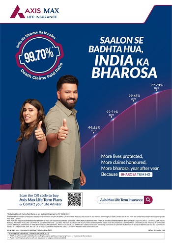 Axis Max Life Achieves Highest-Ever Claims Paid Ratio of 99.70% in FY25; Surpasses 99% Benchmark for Sixth Consecutive Year