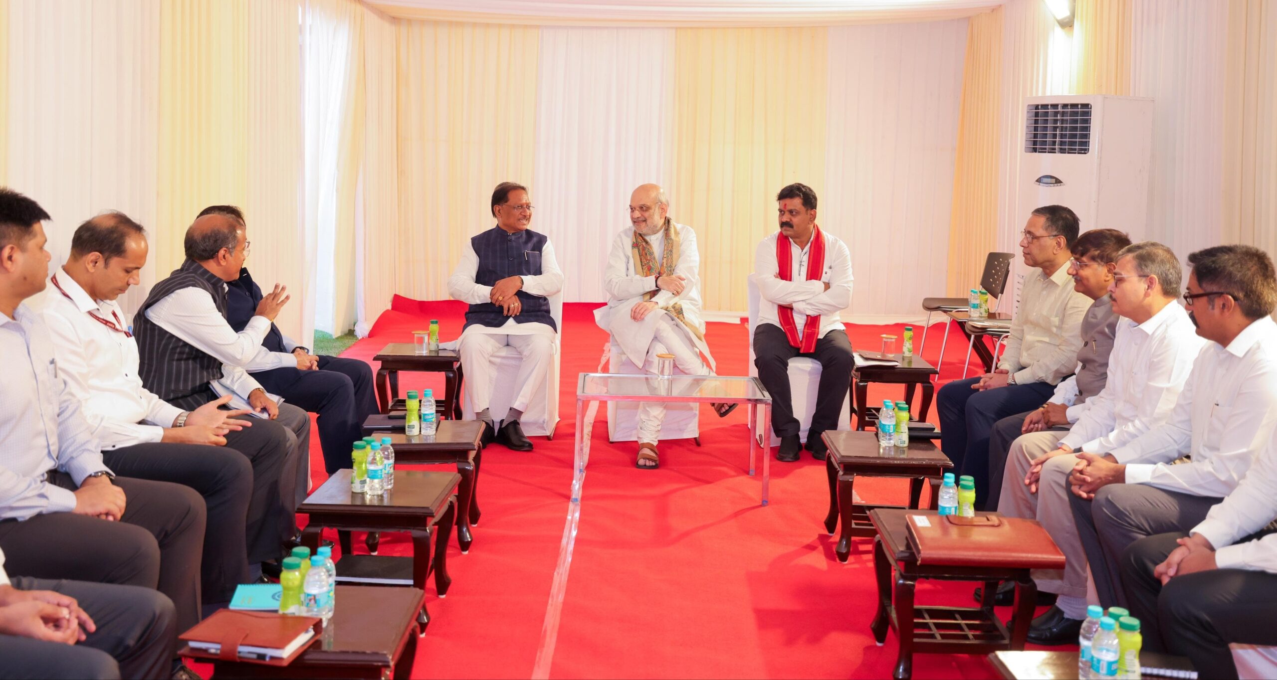 Union Home Minister  Amit Shah met the officers who played an important role in the recent operations against Naxalism in New Delhi on   Saturday June 7 , 2025 and congratulated them on the historic success of these operations.