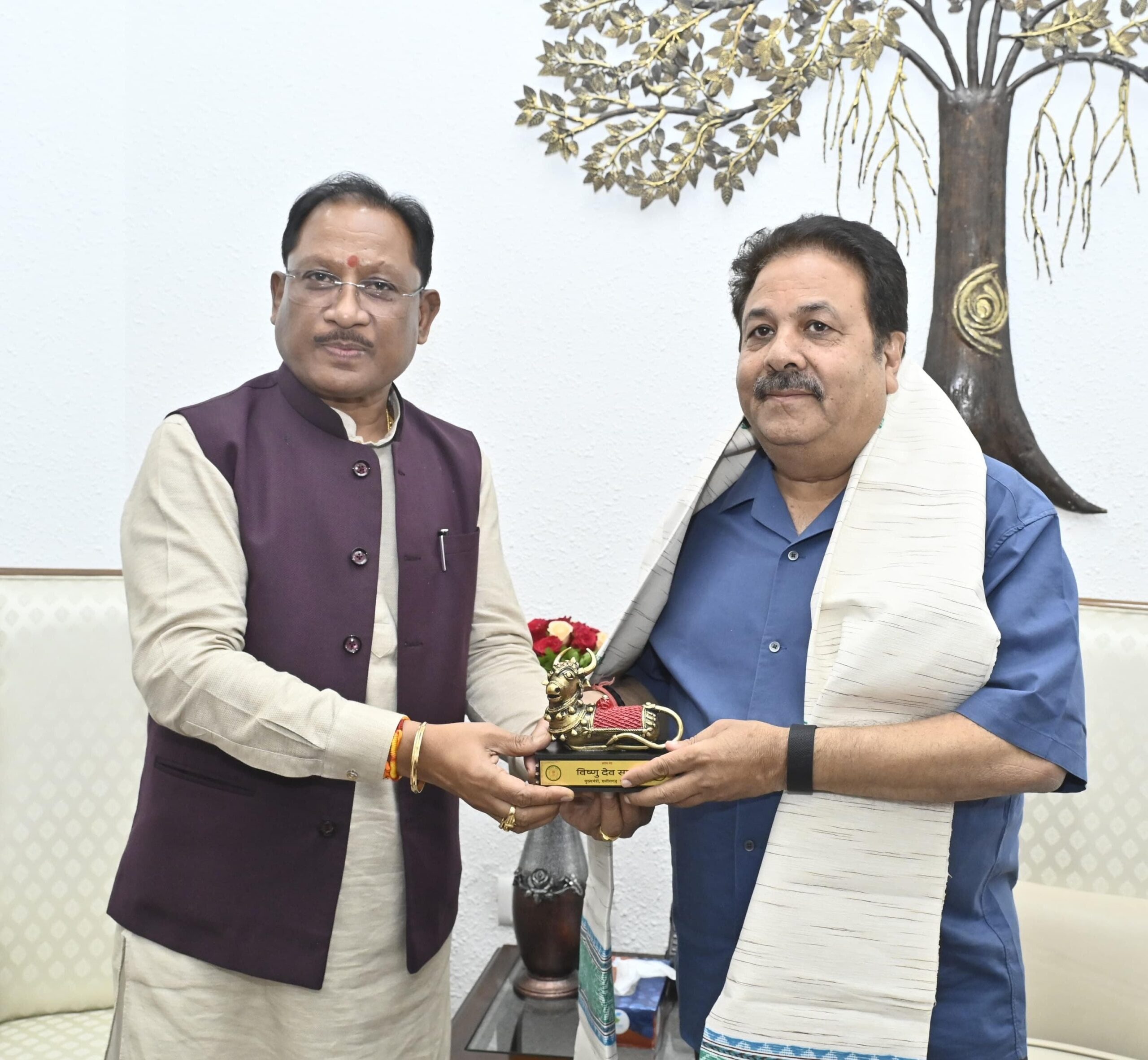 BCCI Vice President  Rajiv Shukla made a courtesy call on Chief Minister Vishnu Deo  Sai