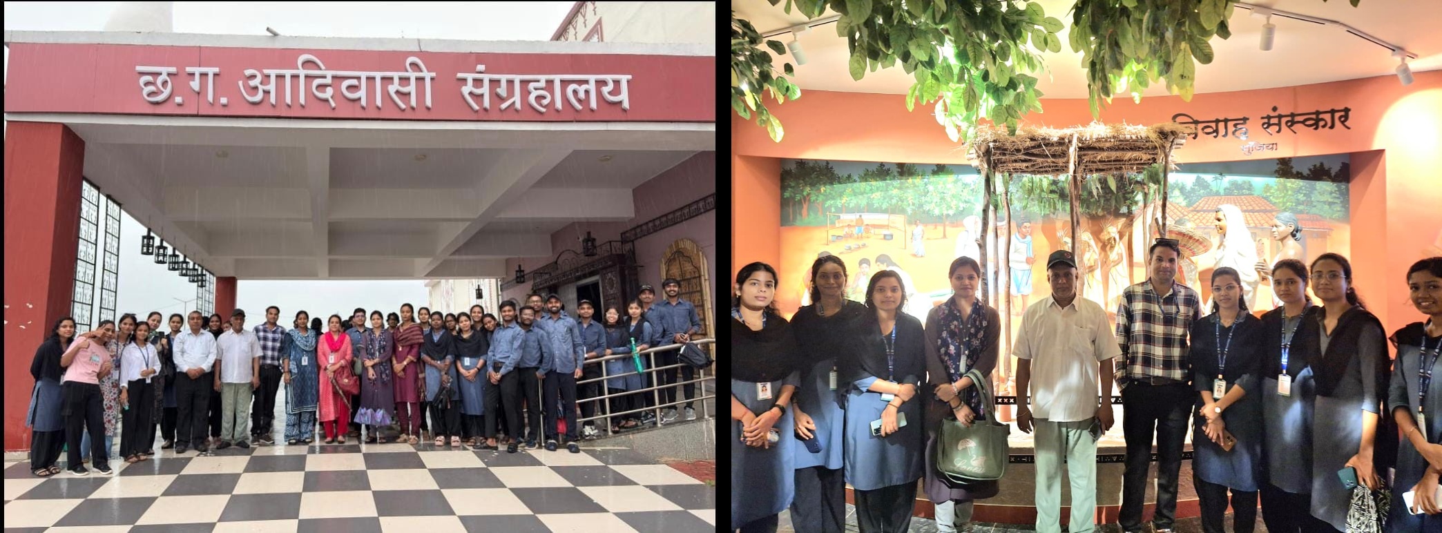 Pragati College students explore Tribal Museum and Mahant Ghasi Das Sangrahalaya-By-Shikha Sahu