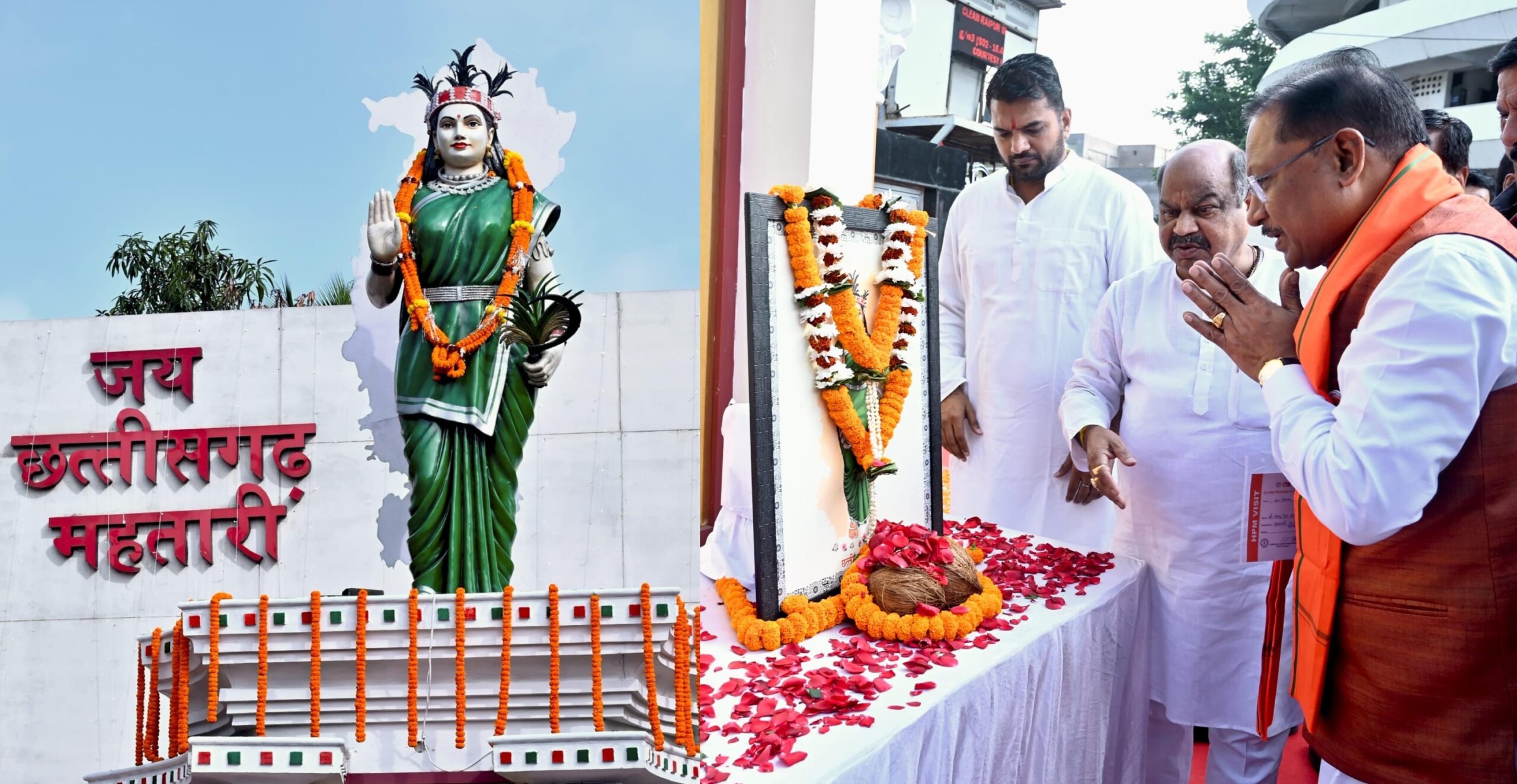 Chief Minister Pays Floral Tribute to Chhattisgarh Mahatari on the State’s 25th Foundation Day