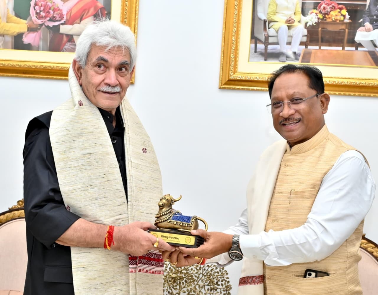 Lieutenant Governor of Jammu and Kashmir, Manoj Sinha, pays a courtesy call on the Chief Minister