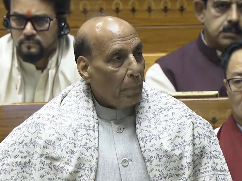 Lok Sabha: Rajnath Singh targets Congress, says Vande Mataram is complete in itself, but attempts were made to make it incomplete.