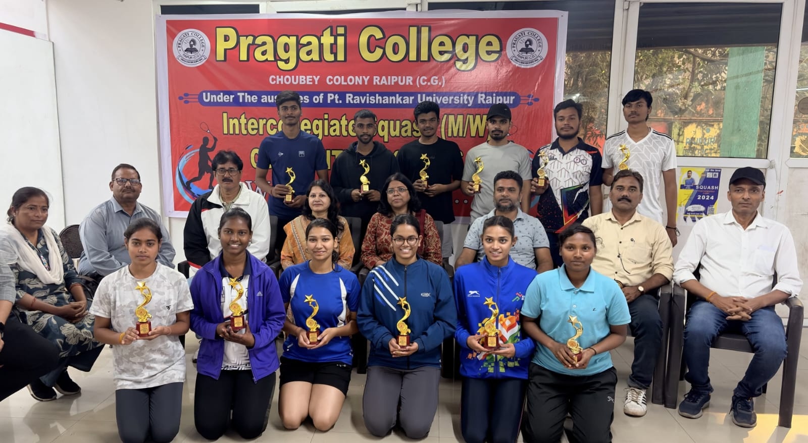 Inter-college squash competition: Yash Sonwani of Pragati College wins the Boys’ and Archita Banerjee of Govt. D B Girls’ College wins the girls  competition