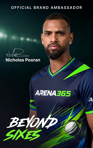 Arena365 Appoints Nicholas Pooran as Brand Ambassador, Launches New Athlete Partnership Model
