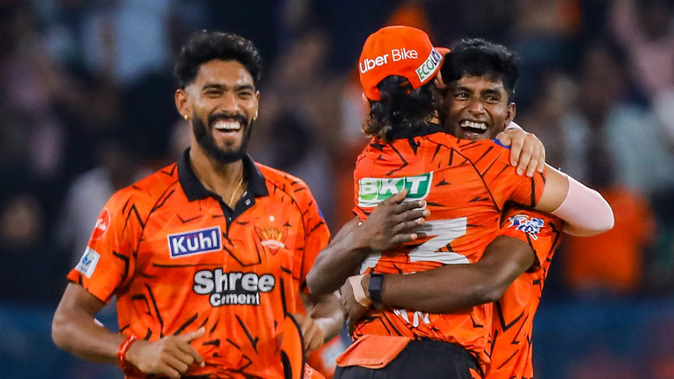 SRH vs RR Highlights: Hyderabad Defeats Rajasthan by 57 Runs; Prafull and Sakib Claim Four Wickets Each