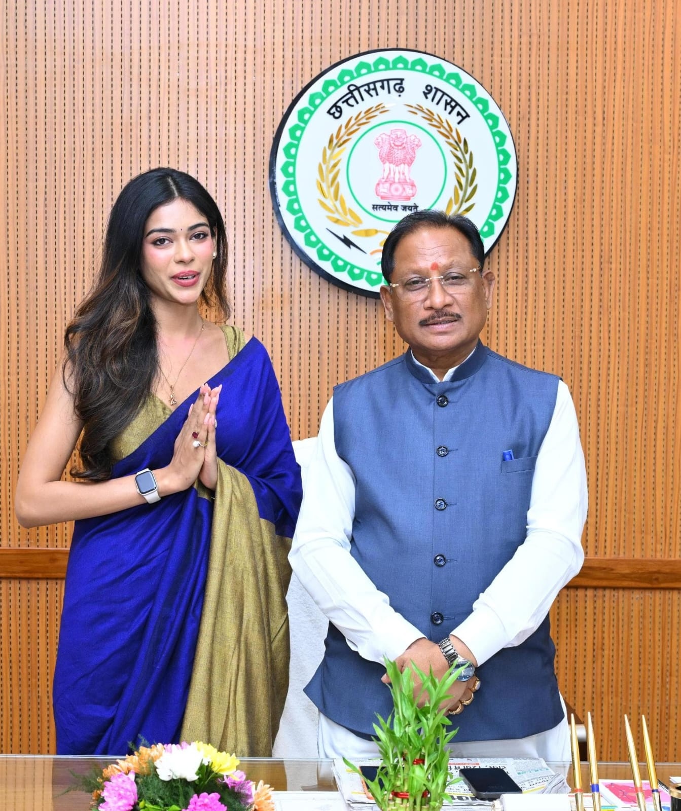 Miss India Chhattisgarh  Anushka Son meets Chief Minister Vishnu Deo Sai, attends historic Assembly session