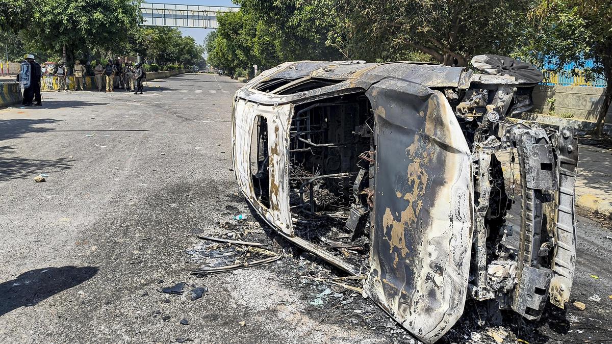 Workers’ protest over wage hike turns violent in Noida, vehicles torched