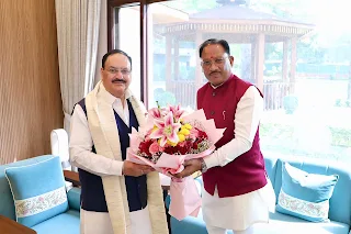 CM  Meets J P  Nadda  in Delhi Over Key State needs