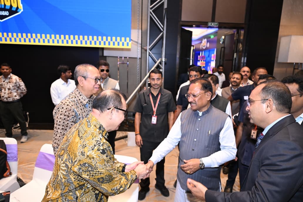 Chief Minister  Vishnu Deo Sai attends the ‘Chhattisgarh Investor Connect’ event in Hyderabad