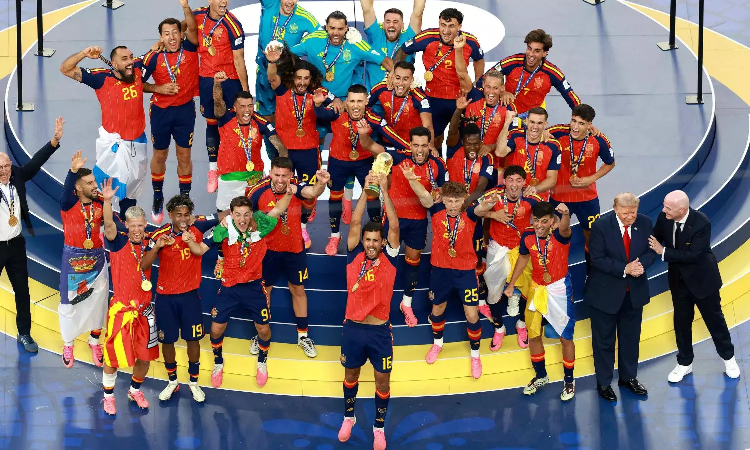 Attention Seeking Trump Photobombs Spain’s FIFA World Cup Trophy Lift