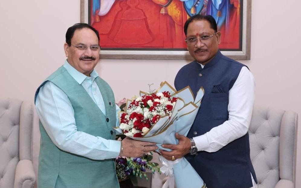 CM Vishnu Deo Sai Meets JP Nadda, Seeks Stronger Healthcare Reach in Chhattisgarh’s Remote Tribal Regions