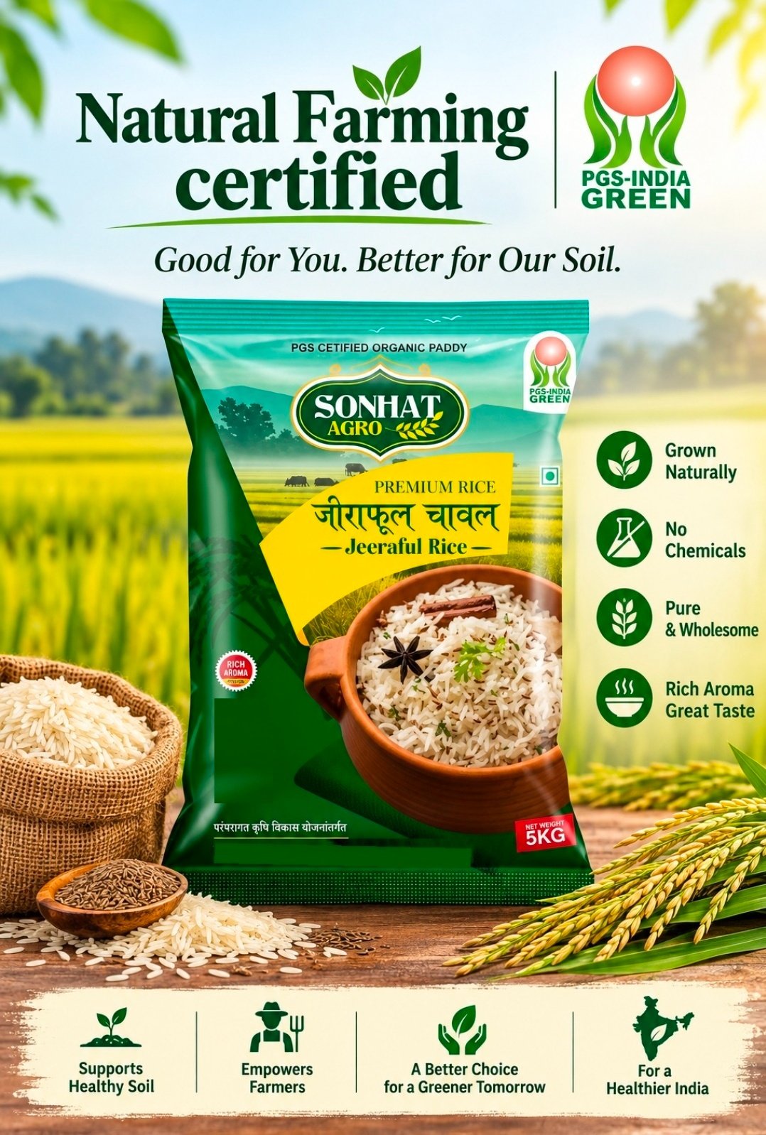 Korea’s Jeeraphool Rice Finds Wider Market Through Natural Farming, FPO Model
