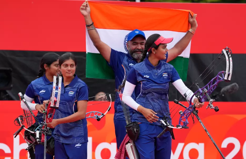 India’s Compound Women Hit Gold, Match World Record at Asian Games