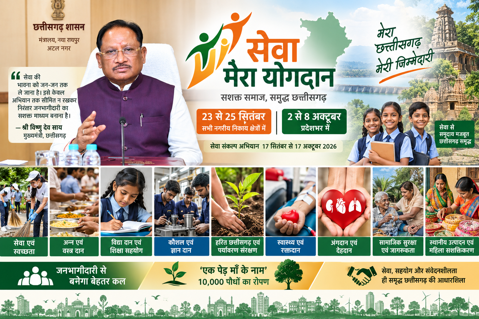 ‘Seva Mera Yogdan’ to Take Service Beyond Campaigns, Chhattisgarh Plans Statewide Participation Drive