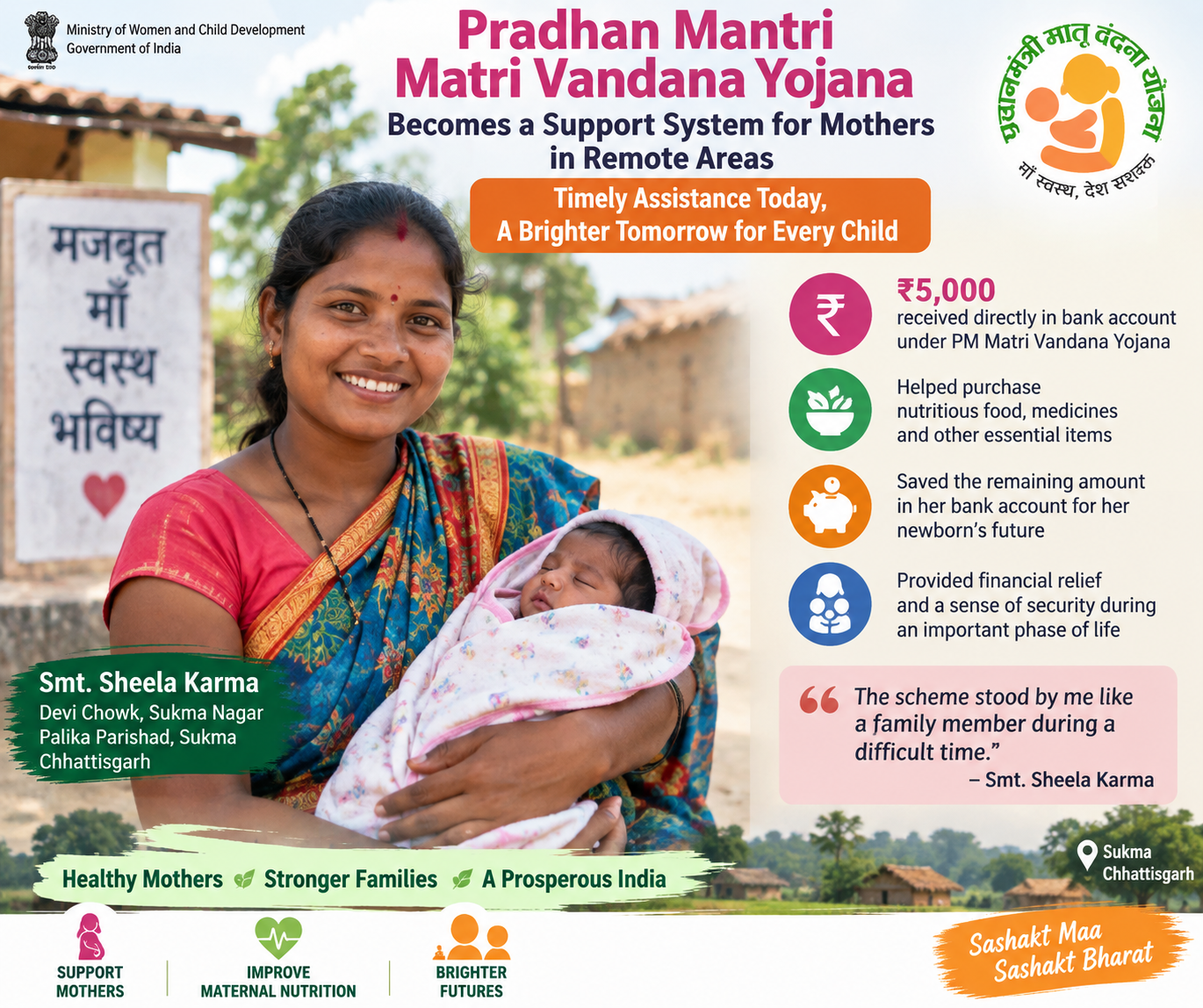 PM Matri Vandana Yojana Becomes a Support System for Mothers in Remote Sukma