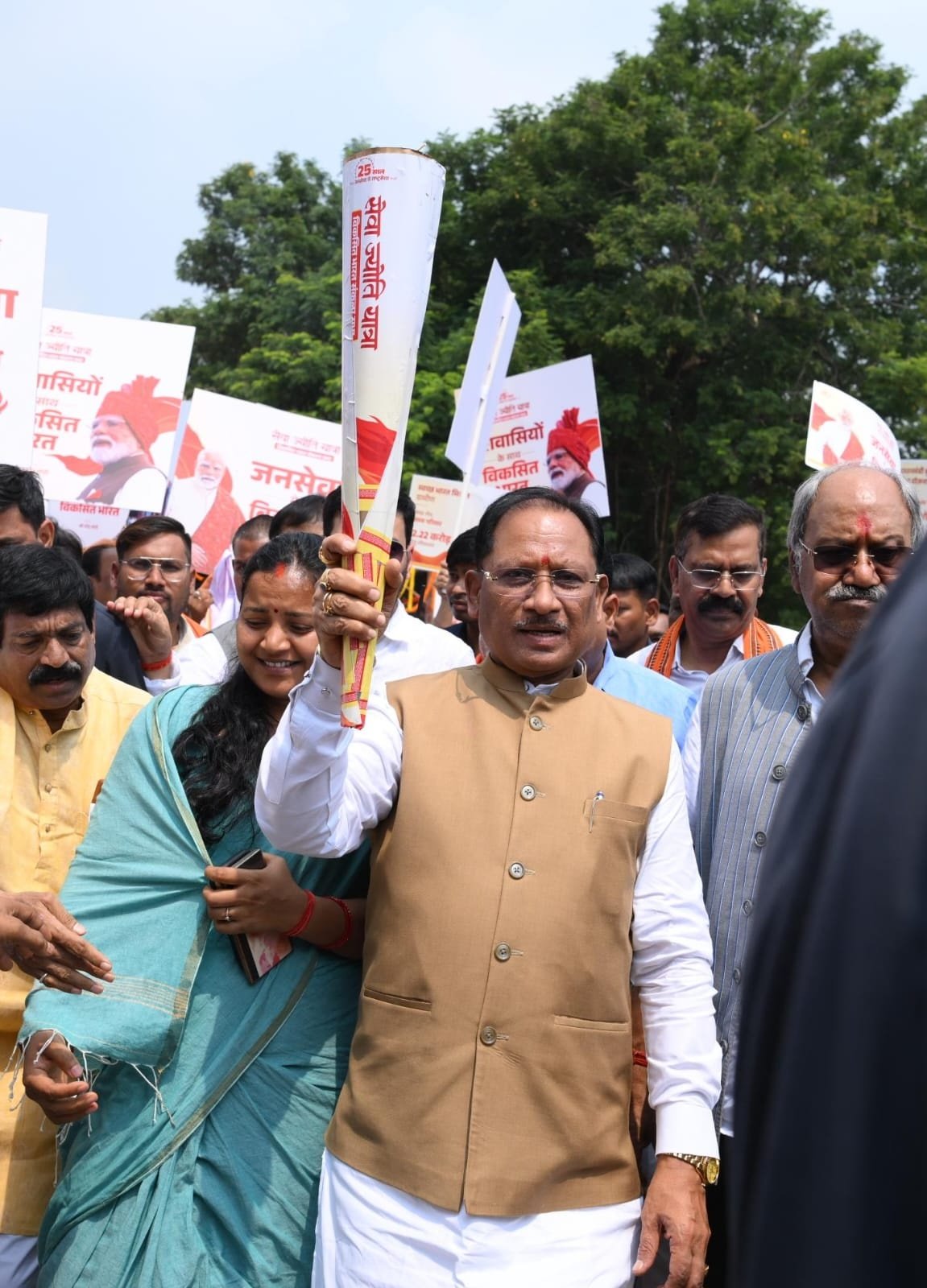 CM Sai Leads ‘Seva Jyoti Yatra’, Announces Sankalp Chowks at 38 Locations Across Chhattisgarh