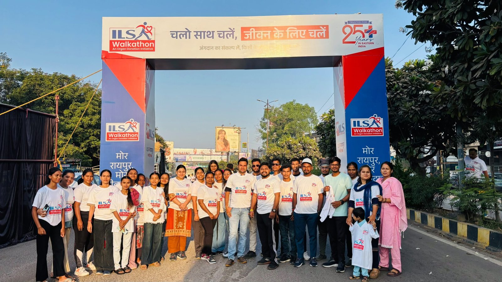 Pragati College Students Walk for Organ Donation Awareness at Raipur’s Marine Drive