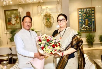CM Vishnu Deo Sai Meets Smriti Irani in Delhi, Discusses Bastar Development and Welfare Schemes