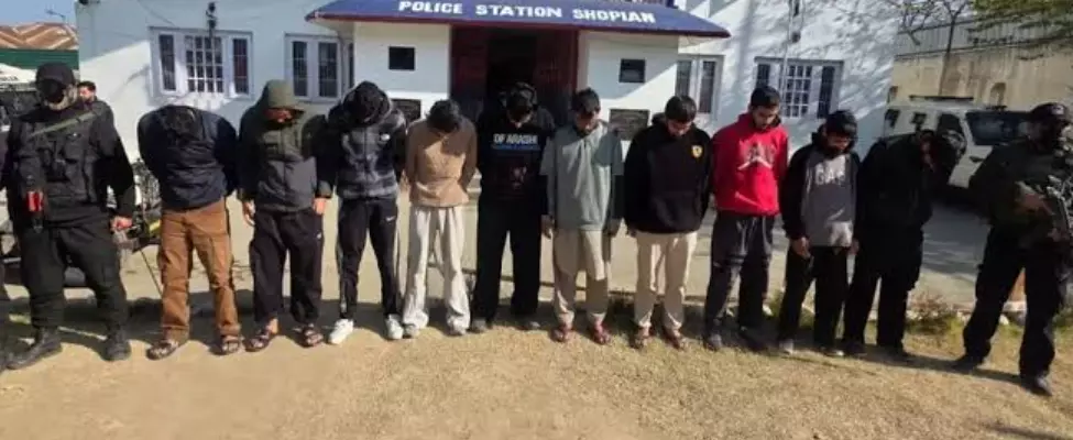 J&K Police Arrest 10 in Alleged Shopian Terror-Financing Network