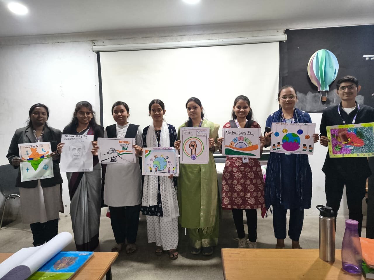 Pragati College Students Express National Unity Through Posters and Slogans