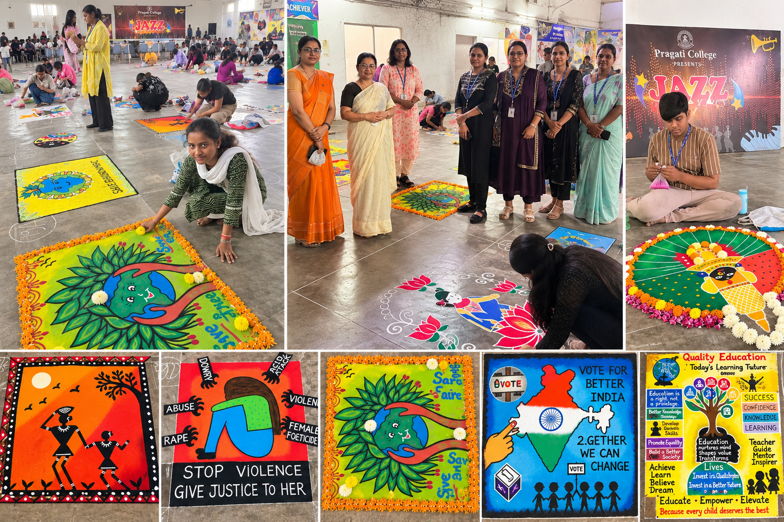 Pragati College Opens JAZZ 2026 with Rangoli Celebrating Art, Culture and Social Awareness