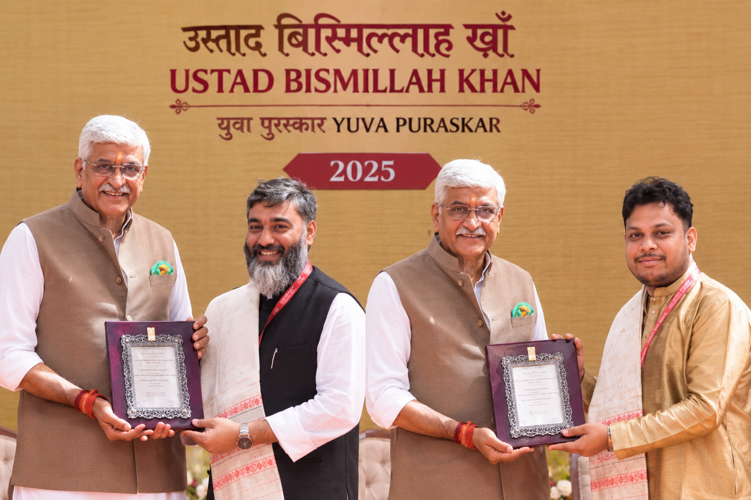 Chhattisgarh Artists Shine on National Stage as Anand Pandey and Ghanshyam Sahu Receive Prestigious Ustad Bismillah Khan Yuva Puraskar